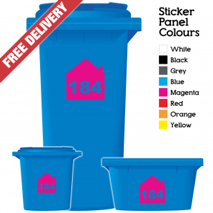 Wheelie Bin Sticker Numbers House Style (Pack Of 6)